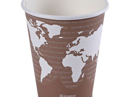 World Art Renewable And Compostable Hot Cups, 8 Oz, Paper, Brown white, 50 pack Online now