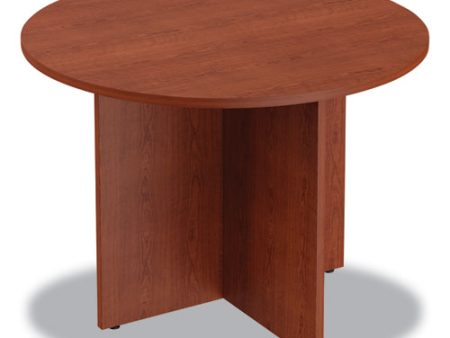 Alera Valencia Round Conference Table With Legs, 42  Diameter X 29.5h, Medium Cherry Supply