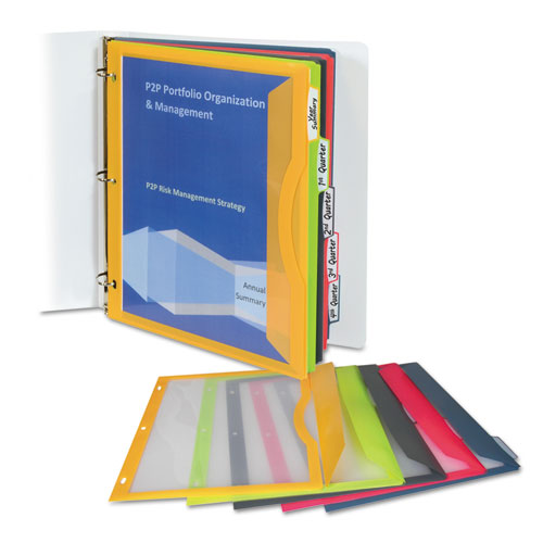 Binder Pocket With Write-on Index Tabs, 9.88 X 11.38, Assorted, 5 set Online Hot Sale