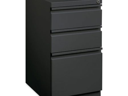 Full-width Pull 20 Deep Mobile Pedestal File, 3-drawer: Box box file, Letter, Charcoal, 15 X 19.88 X 27.75 For Sale