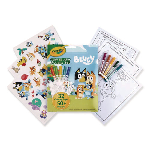 Bluey Color And Sticker Activity Set, (32) Coloring Sheets, (51) Stickers, (5) Pip-squeaks Markers Sale