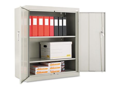 Assembled 42  High Heavy-duty Welded Storage Cabinet, Two Adjustable Shelves, 36w X 18d, Light Gray Online Sale