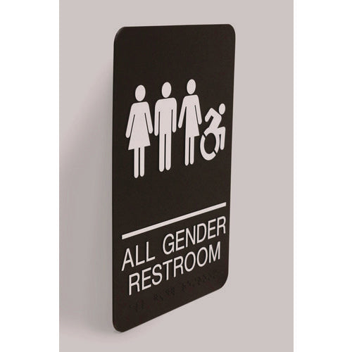 Ada Sign, All Gender Restroom, 6 X 9, Black Face, White Graphics Online Sale