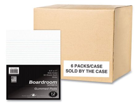 Boardroom Gummed Pad, Wide Rule, 50 White 8.5 X 11 Sheets, 72 carton Online