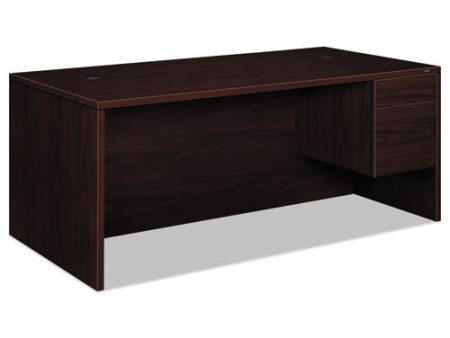 10500 Series  l  Workstation Right Pedestal Desk With 3 4 Height Pedestal, 72  X 36  X 29.5 , Mahogany Online Hot Sale