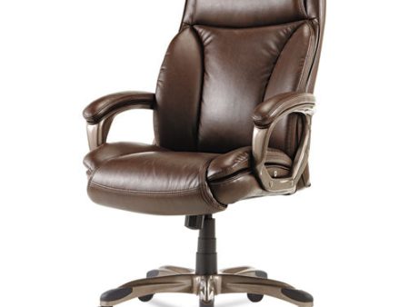 Alera Veon Series Executive High-back Bonded Leather Chair, Supports Up To 275 Lb, Brown Seat back, Bronze Base Online