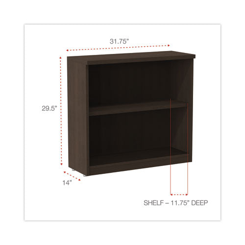 Alera Valencia Series Bookcase, Two-shelf, 31.75w X 14d X 29.5h, Espresso For Discount