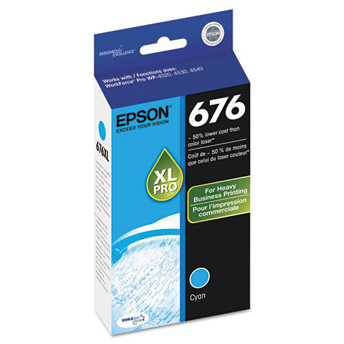 T676xl220-s (676xl) High-yield Ink, 2,400 Page-yield, Cyan Fashion