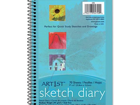 Art1st Sketch Diary, 64 Lb Text Paper Stock, Blue Cover, (70) 9 X 6 Sheets Cheap