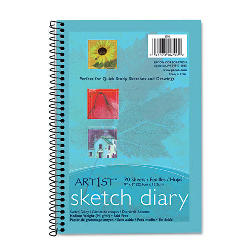 Art1st Sketch Diary, 64 Lb Text Paper Stock, Blue Cover, (70) 9 X 6 Sheets Cheap