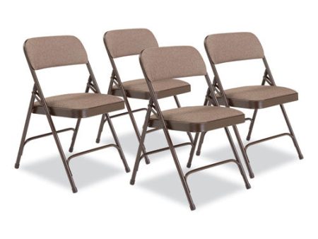 2200 Series Fabric Dual-hinge Premium Folding Chair, Supports Up To 500 Lb, Walnut Seat, Walnut Back, Brown Base, 4 carton For Discount