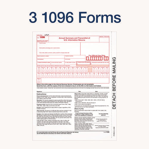 4-part 1099-nec Tax Form Kit With Security Envelopes And Tax Forms Helper, 2024, 8.5 X 3.66, 3 Forms sheet, 15 Forms Total Online Sale