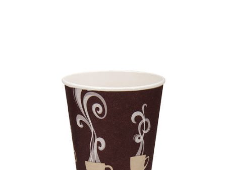 Thermoguard Insulated Paper Hot Cups, 12 Oz, Steam Print Design, 600 carton Supply