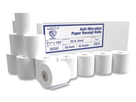 Armor Antimicrobial Receipt Roll Paper, 2.25  X 130 Ft, White, 50 carton For Cheap