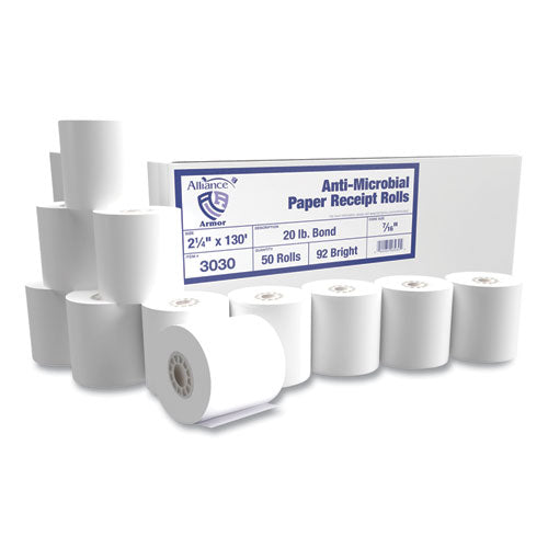 Armor Antimicrobial Receipt Roll Paper, 2.25  X 130 Ft, White, 50 carton For Cheap