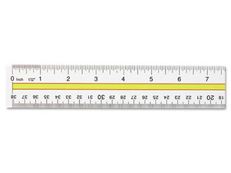 Acrylic Data Highlight Reading Ruler With Tinted Guide, 15  Long, Clear yellow Sale