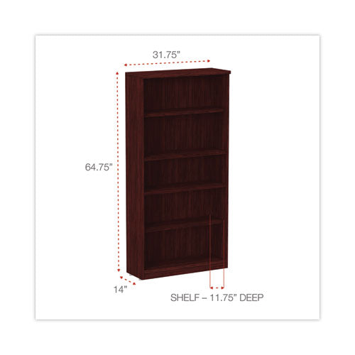 Alera Valencia Series Bookcase, Five-shelf, 31.75w X 14d X 64.75h, Mahogany Online