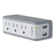 Surgeplus Usb Swivel Charger, 3 Ac Outlets 2 Usb Ports, 918 J, White Online now