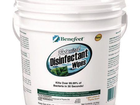 Botanical Disinfectant Wipes, 6 X 7, Light Lemon And Thyme, 250 bucket Fashion