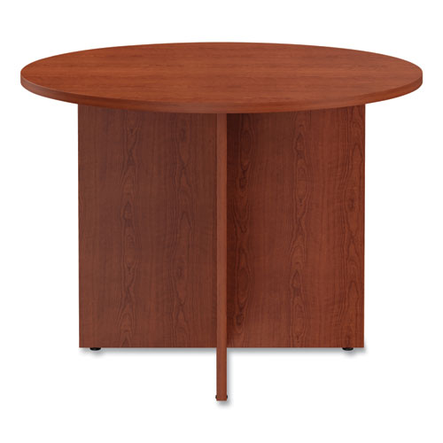 Alera Valencia Round Conference Table With Legs, 42  Diameter X 29.5h, Medium Cherry Supply