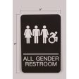 Ada Sign, All Gender Restroom, 6 X 9, Black Face, White Graphics Online Sale