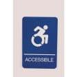 Ada Sign, Accessible, 6 X 9, Blue Face, White Graphics on Sale