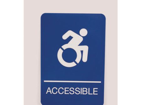 Ada Sign, Accessible, 6 X 9, Blue Face, White Graphics on Sale