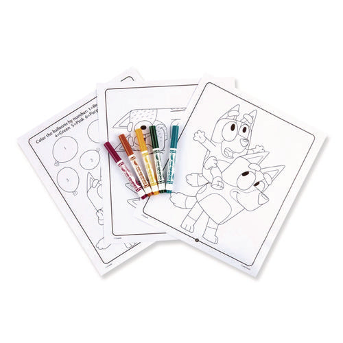 Bluey Color And Sticker Activity Set, (32) Coloring Sheets, (51) Stickers, (5) Pip-squeaks Markers Sale