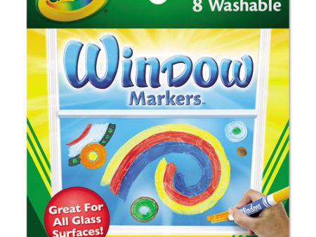 Washable Window Fx Marker, Broad Bullet Tip, Assorted Colors, 8 pack For Discount