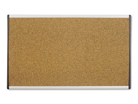 Arc Frame Cubicle Board, Cork Bulletin, 30  X 18 , Tan Surface, Satin Aluminum Frame For Cheap