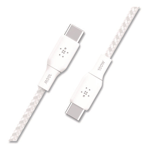 Boost Charge Braided Usb-c To Usb-c Cable, 100 W Power Delivery, 6.6 Ft, White, 2 pack Online now