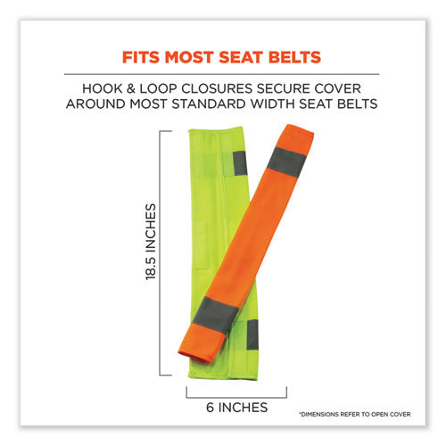 Glowear 8004 Hi-vis Seat Belt Cover, 6  X 18.5 , Lime For Sale