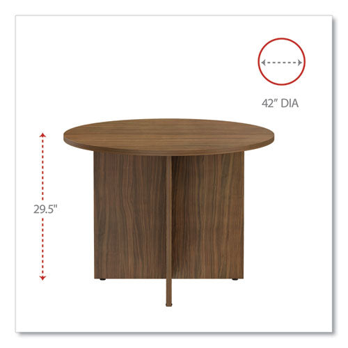 Alera Valencia Round Conference Table With Legs, 42  Diameter X 29.5h, Modern Walnut Cheap