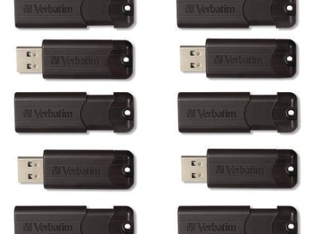 Pinstripe Usb 3.2 Flash Drive, 32 Gb, Black 10 pack Hot on Sale