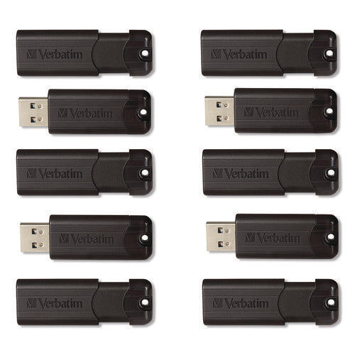 Pinstripe Usb 3.2 Flash Drive, 32 Gb, Black 10 pack Hot on Sale