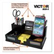 Midnight Black Desk Organizer With Smartphone Holder, 6 Compartments, Wood, 10.5 X 5.5 X 4 Fashion