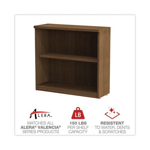 Alera Valencia Series Bookcase,two-shelf, 31.75w X 14d X 29.5h, Modern Walnut For Sale