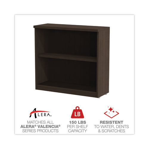 Alera Valencia Series Bookcase, Two-shelf, 31.75w X 14d X 29.5h, Espresso For Discount