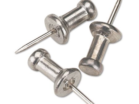 Aluminum Head Push Pins, Aluminum, Silver, 0.38 , 100 box Fashion