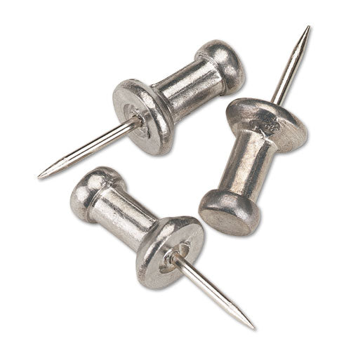 Aluminum Head Push Pins, Aluminum, Silver, 0.38 , 100 box Fashion