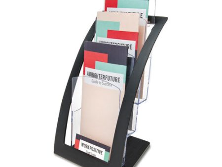 3-tier Literature Holder, Leaflet Size, 6.75w X 6.94d X 13.31h, Black Online Hot Sale