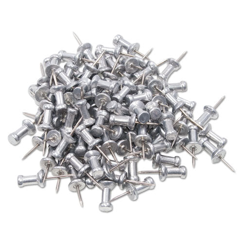 Aluminum Head Push Pins, Aluminum, Silver, 0.38 , 100 box Fashion