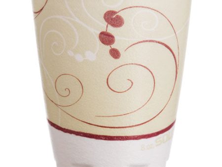 Trophy Plus Dual Temperature Insulated Cups In Symphony Design, 8 Oz, Foam, Beige, 100 pack Cheap