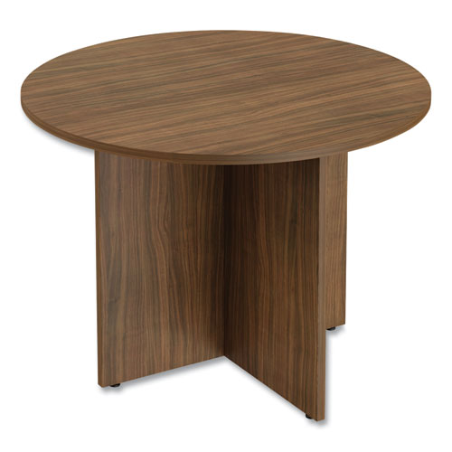 Alera Valencia Round Conference Table With Legs, 42  Diameter X 29.5h, Modern Walnut Cheap