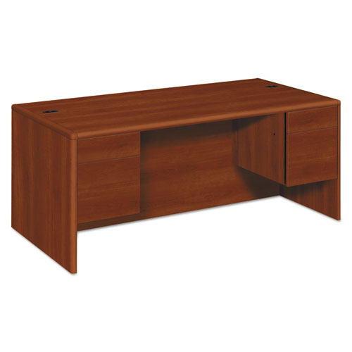 10700 Series Double Pedestal Desk With Three-quarter Height Pedestals, 72  X 36  X 29.5 , Cognac Fashion