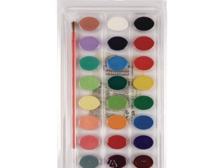 Washable Watercolor Paint, 24 Assorted Colors, Palette Tray For Cheap