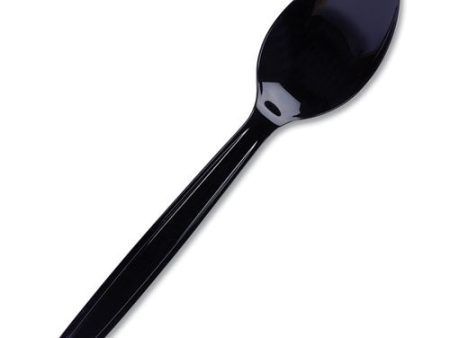 Cutlery For Cutlerease Dispensing System, Mediumweight Spoon, Plastic, Black, 960 box Online now