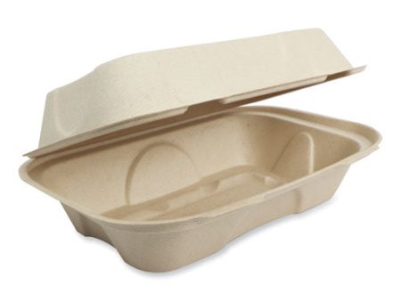 Fiber Hinged Containers, Hoagie Box, 9.2 X 6.4 X 3.1, Natural, Paper, 500 carton For Discount