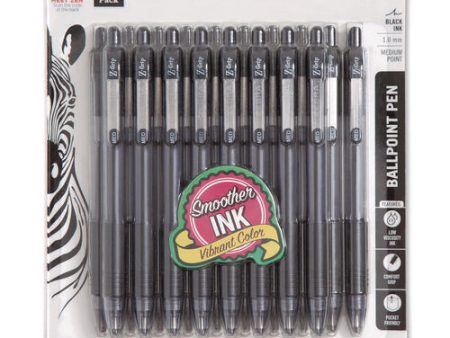 Z-grip Ballpoint Pen, Retractable, Medium 1 Mm, Black Ink, Clear black Barrel, 18 pack Online now