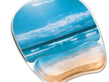 Photo Gel Mouse Pad With Wrist Rest With Microban Protection, 7.87 X 9.25, Sandy Beach Design Fashion